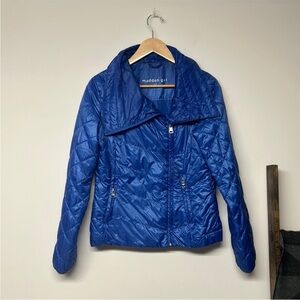 Madden Girl Metallic Blue Puffer Padded Jacket